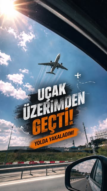 Araç camından geçen uçak